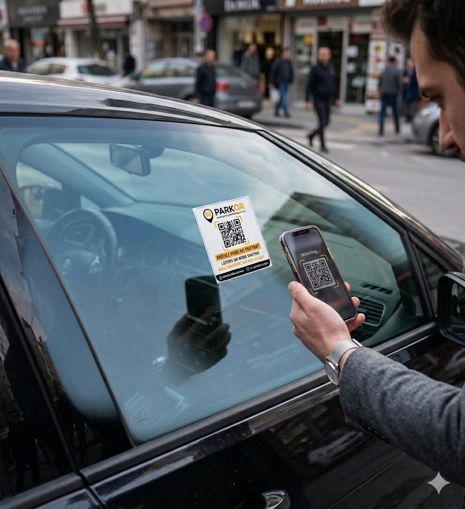 ParkQR etiketinin telefonla okutulması