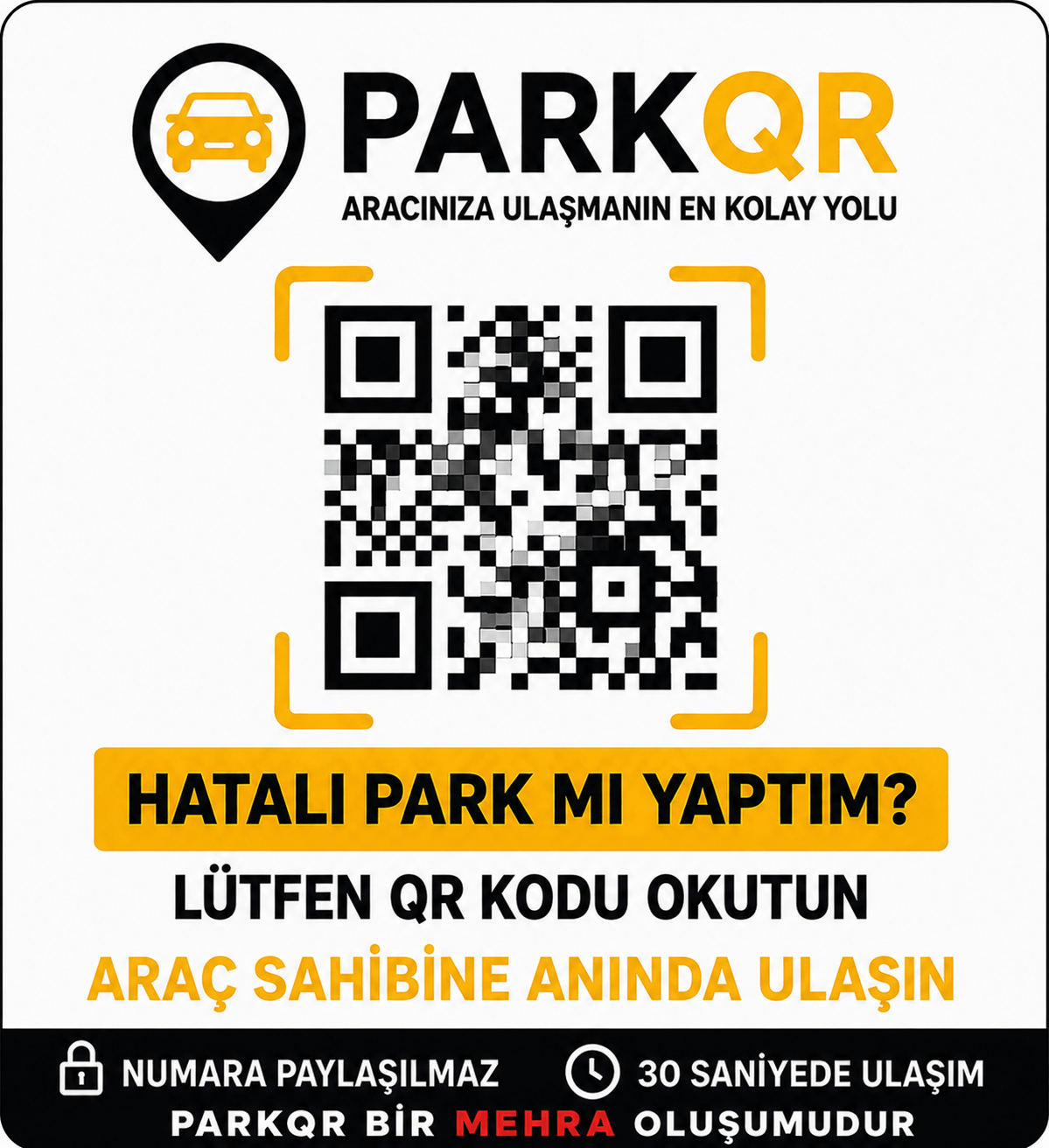 ParkQR araç kartı